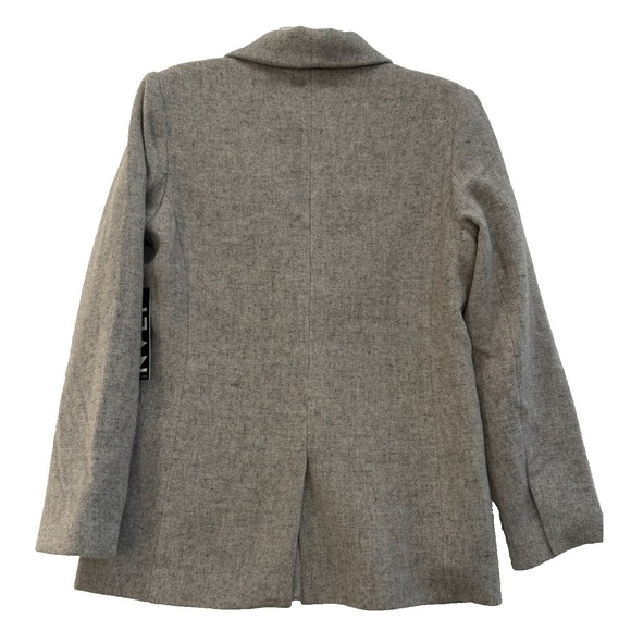 NVLT Light Grey Wool Blend Fringe Lapel Blazer Coat Women's Small New - Picture 8 of 8